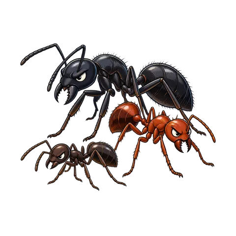 Cartoon illustration of ants