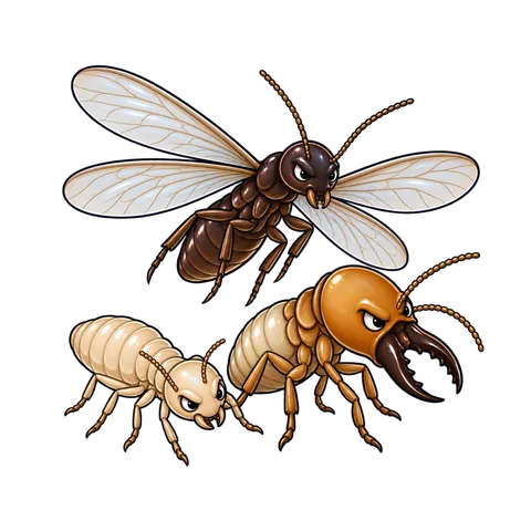 Cartoon illustration of termites